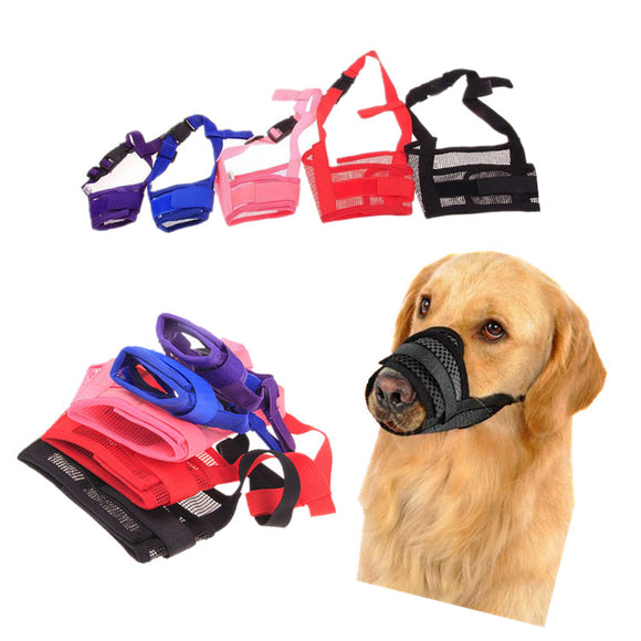 1PC Adjustable Mesh Breathable Small&Large Dog Mouth Muzzle Anti Bark Bite Chew Dog Muzzles Training Products Pet Accessories