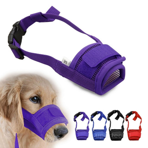 Hot Pet Dog Adjustable Mask Bark Bite Mesh Mouth Muzzle Grooming Anti Stop Chewing