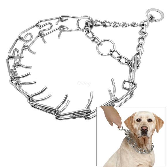 Professional Metal Pinch Dog Training Chain Collar Prong Pet Choke Collars