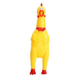 Hot Sale 17CM Yellow Rubber Screaming Chicken Pet Dog Toy Puppy Chew Squeak Venting Toys