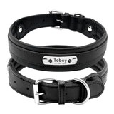 Large Dog Collar Genuine Leather Dog Collar Personalized Pet Name ID Collar Padded Customized For Medium Large Dogs