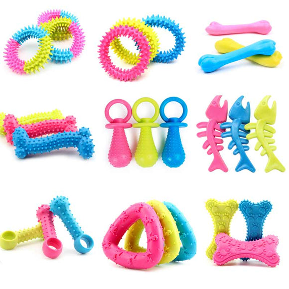 1Pcs Puppy Pet Toys for Small Dogs Rubber Resistance To Bite Dog Toy Teeth Cleaning Chew Training Toys Pet Supplies Puppy Dogs