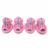 4pcs/lot Hot Sale Casual Anti-Slip Small Dog Shoes Cute Pet Shoes Shoe Spring Summer Breathable Soft Mesh Sandals Candy Colors