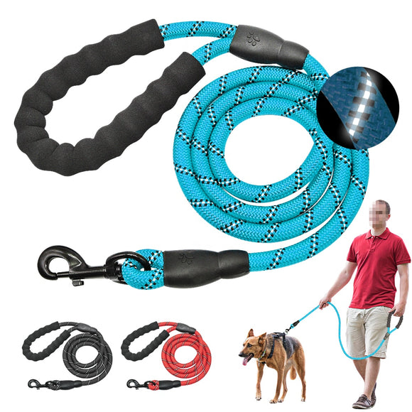 Reflective Large Dog Leash Nylon Rope Pet Running Tracking Leashes Long Lead Dog Mountain Climbing Rope For Medium Large Big Dog