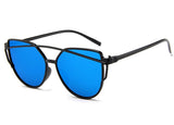 NYWOOH Cat Eye Sunglasses Women Twin-Beams Coating Mirror Sun Glasses Female Retro Plastic Sunglass