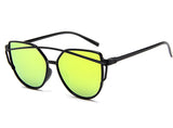 NYWOOH Cat Eye Sunglasses Women Twin-Beams Coating Mirror Sun Glasses Female Retro Plastic Sunglass