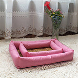 Waterproof Oxford Summer Cooling Dog Beds Fashion Plaid Pet Mat For Dog Thicken Straw Mat Cooling Kennel For Large Small Dogs