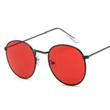 Oulylan Women Men Retro Round Sunglasses  Brand Designer Red Yellow Sun Glasses Alloy Frame Mirror Sunglass Female Shades
