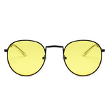 Oulylan Women Men Retro Round Sunglasses  Brand Designer Red Yellow Sun Glasses Alloy Frame Mirror Sunglass Female Shades