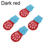 4Pcs Puppy Dog Shoes Cute Cartoon Non-Slip Knit Pet Socks Soft Warm Dog Boots Dog Cat Winter Clothes