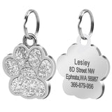 Custom Dog Tag Engraved Pet Dog Collar Accessories Personalized Cat Puppy ID Tag Stainless Steel Paw Name Tags Pendant Anti-lost