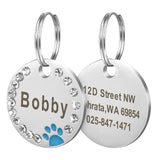 Custom Dog Tag Engraved Pet Dog Collar Accessories Personalized Cat Puppy ID Tag Stainless Steel Paw Name Tags Pendant Anti-lost