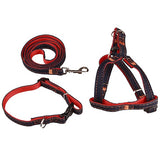 Adjustable Jean Dog Leash Harness Set Dog Cat Outdoor Training Walking Leash Pet Dog Puppy Collar Random Color