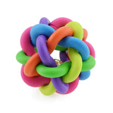 Cute Dog Toys Interactive Pet Dog Ball Toy Cat Toy with Small Bell Rainbow Dogs Toys Pets Chewing Playing Fetching