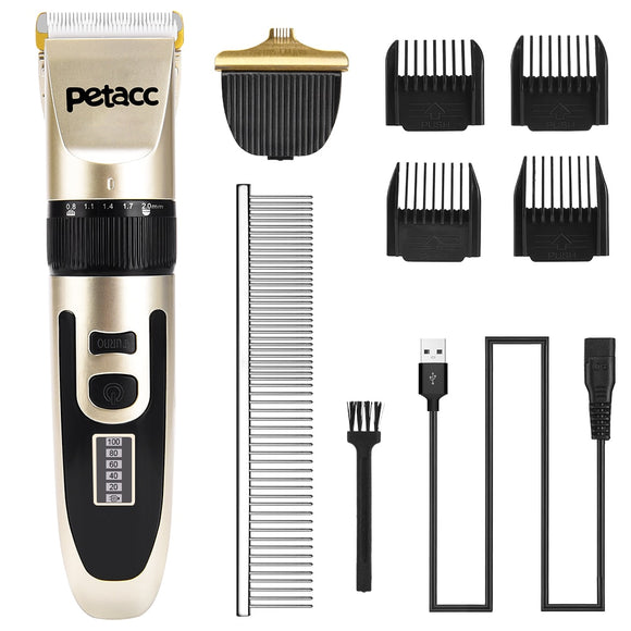 Petacc Professional 2-Speed Pet Dog Hair Trimmer Pet Dog Clipper Grooming Clippers Kit for Small and Medium-sized Dogs