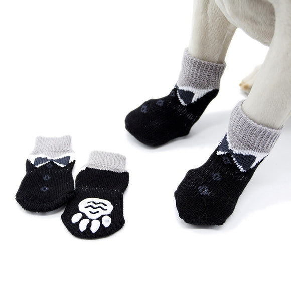 Winter Warm Indoor Pet Dog Cat Knitted Shoes Thick soft bottom Cotton Shoes for Small Dogs Cats Anti-Slip Pet Socks Pet Supplies