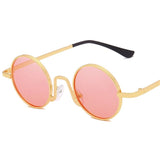YOOSKE Round Sunglasses Women Men Vintage Small Metal Sun Glasses Female Male Shades Sunglass Pink Red Eyewear UV400